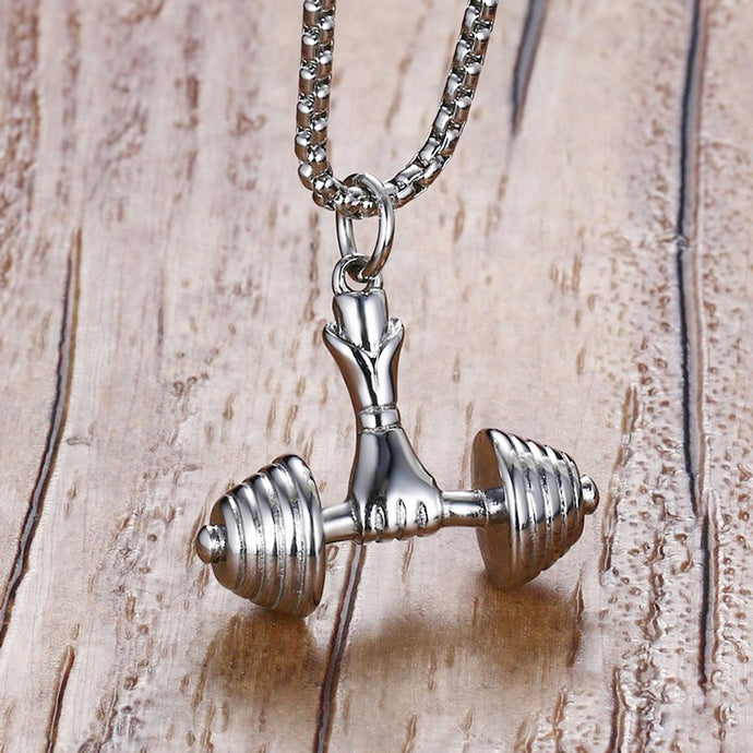 Dumbbell Hand Necklace