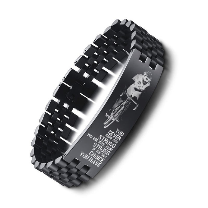 MENS INSPIRED WATCH BAND BRACELET IN BLACK STAINLESS STEEL
